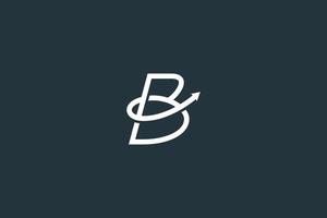 vetor de design de logotipo de seta simples letra b