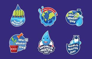 adesivo do dia mundial da água vetor