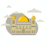 mesquita de vetor de ícone. design logotipo mesquita ilustração amarelo