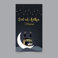 história de mídia social eid mubarak, design eid ul fitr mubarak ou eid ul adha, post de mídia social islâmica do dia santo ou banner ramadan kareem, espaço de fundo de design de forma geométrica para texto vetor