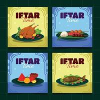 feliz ramadã iftar post de mídia social vetor