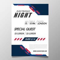 Modelo de cartaz festival de música flyer de festa clube noturno com fundo vetor