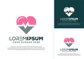 amor abstrato e design de logotipo médico vetor
