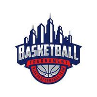 logotipo de basquete profissional moderno para equipe esportiva vetor