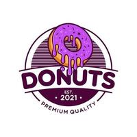 rosquinha rosquinha com design de logotipo de ícone de coroa de rei na ilustração de clip-art de estilo de linha de desenho moderno moderno vetor