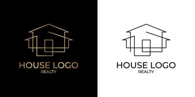 logotipo de casa de linha contínua minimalista e elegante para imóveis, construção, interior, decoração de casa exterior vetor