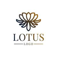 design de logotipo de vetor de estilo de contorno de flor de lótus elegante