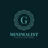 letra g design de logotipo de vetor de decoração de renda círculo minimalista