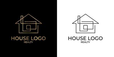 logotipo de casa de linha contínua minimalista e elegante para imóveis, construção, interior, decoração de casa exterior vetor