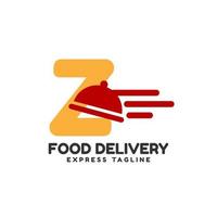 letra z design de logotipo inicial de vetor de entrega de alimentos expresso