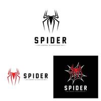 ícones vetoriais de logotipo de aranha e teia de aranha, animais fazendo ninhos, para halloween, fantasias vetor