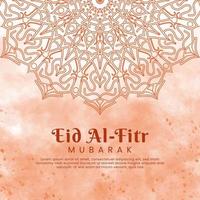 eid al-fitr com mandala e fundo aquarela. ilustração abstrata vetor