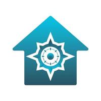 ícone de modelo de design de elemento de logotipo de bússola em casa vetor