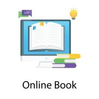vetor gradiente plano de livro online, design editável