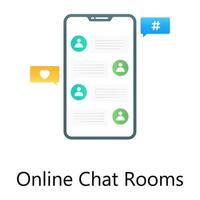 sala de bate-papo online, ícone conceitual gradiente de mensagens móveis vetor