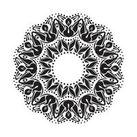 mandala vector redonda decoração preta