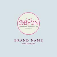 design de modelo de logotipo de clínica de obstetrícia e ginecologia obgyn para marca ou empresa e outros vetor