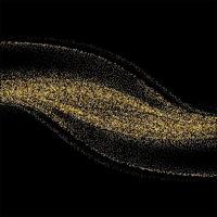 Abstrato com brilhos dourados elegante onda em fundo preto vetor