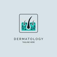 design de modelo de logotipo de clínica de pele dermatologia para marca ou empresa e outros vetor