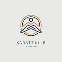 modelo de design de logotipo de esporte de estilo de linha de karatê para marca ou empresa e outros vetor