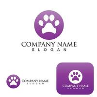 logotipo de pata de cachorro e elementos vetoriais de símbolo vetor