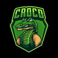 distintivo de logotipo de crocodilo. vetor