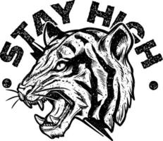 ilustração de cabeça de tigre da velha escola