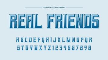 Design de tipografia de exibição em maiúsculas azul vetor