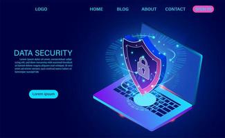 Conceito moderno de segurança de dados. protege os dados contra roubos de dados e ataques de hackers. vetor
