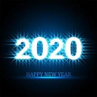 2020 feliz ano novo texto design de cartão de celebração vetor