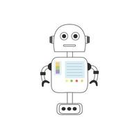 robôs em um serviço de suporte ao cliente de bate-papo de bots de fundo branco. ícone de ilustração vetorial para web design. vetor