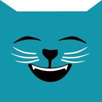 gato emoji quadrado emoticon sorriso fofo ilustração vetorial vetor