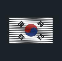 pincel de bandeira da coreia do sul. bandeira nacional vetor