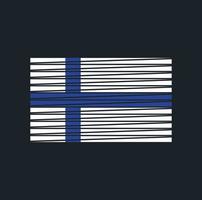 escova de bandeira finlandesa. bandeira nacional vetor