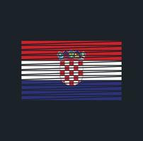 pincel de bandeira da croácia. bandeira nacional vetor