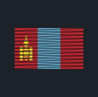 pincel de bandeira da mongólia. bandeira nacional vetor