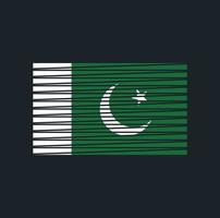 escova de bandeira do Paquistão. bandeira nacional vetor