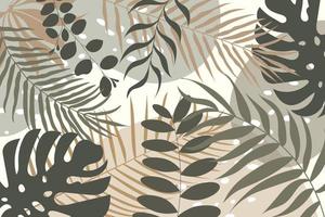 abstrato folhas tropicais estética fundo minimalista vetor