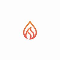 ilustração de linha de ícone de vetor de logotipo de fogo de água