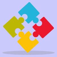 o ícone da imagem plana do quebra-cabeça. ícones de negócios com a imagem de um quebra-cabeça multicolorido.