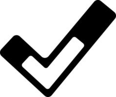 ícone de marca de seleção, silhueta preta. destacado em um fundo branco. vetor