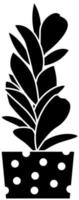 o ícone é uma planta de casa, uma flor em um vaso, uma silhueta preta. destacado em um fundo branco. vetor