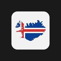 silhueta do mapa da Islândia com bandeira no fundo branco vetor