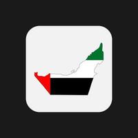 emirados árabes unidos mapeiam silhueta com bandeira no fundo branco vetor