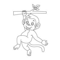 página de coloração de contorno de macaco bonitinho para crianças animais  ilustração em vetor de desenho animado livro de colorir 7540062 Vetor no  Vecteezy