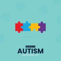 ilustração plana do dia mundial da conscientização do autismo vetor