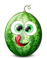 personagem de desenho animado de melancia com língua de fora vetor