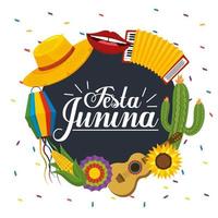 festa junina etiqueta decoração vetor