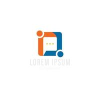 as pessoas conectam logotipo, comunicação, família, assistência social, crianças, esportes, marcas simbólicas vetoriais. vetor