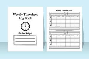 interior do livro de registro de quadro de horários semanal. gerenciamento de tempo e modelo de caderno de cronômetro de trabalho de funcionários. interior de um jornal. caderno de quadro de horários semanal e interior do diário de gerenciamento de tempo de negócios. vetor